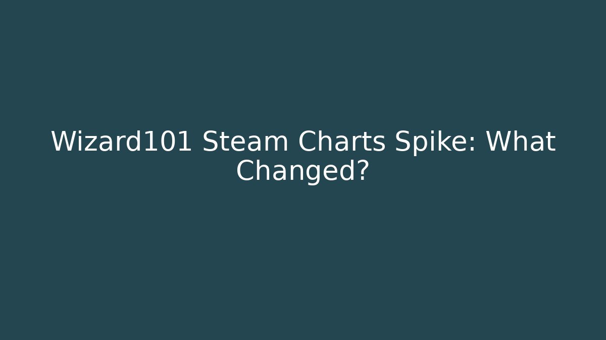 Wizard101 Steam Charts Spike: What Changed?