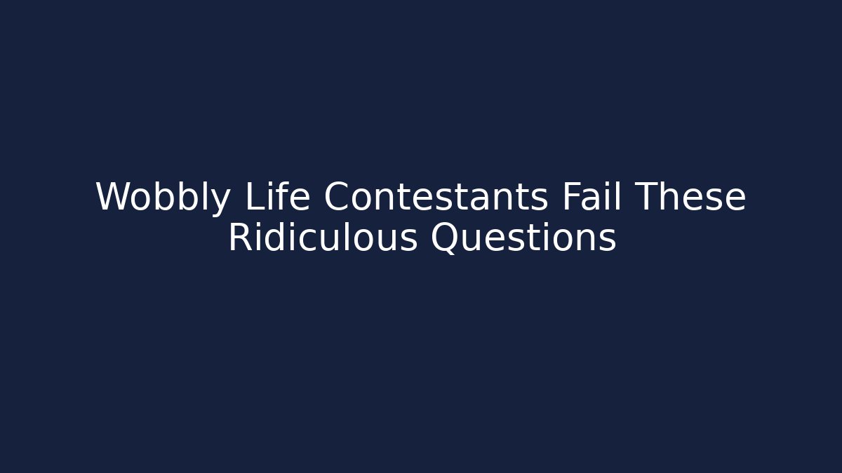 Wobbly Life Contestants Fail These Ridiculous Questions