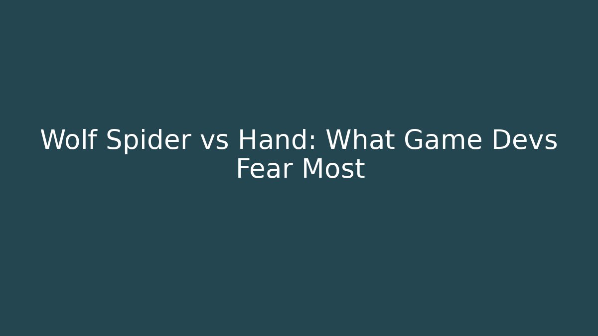 Wolf Spider vs Hand: What Game Devs Fear Most