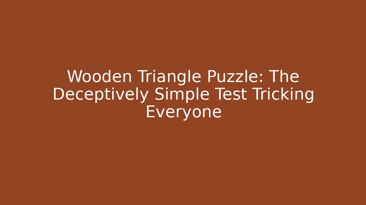 Wooden Triangle Puzzle: The Deceptively Simple Test Tricking Everyone