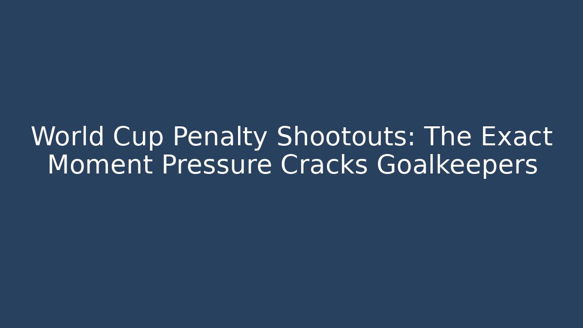 World Cup Penalty Shootouts: The Exact Moment Pressure Cracks Goalkeepers