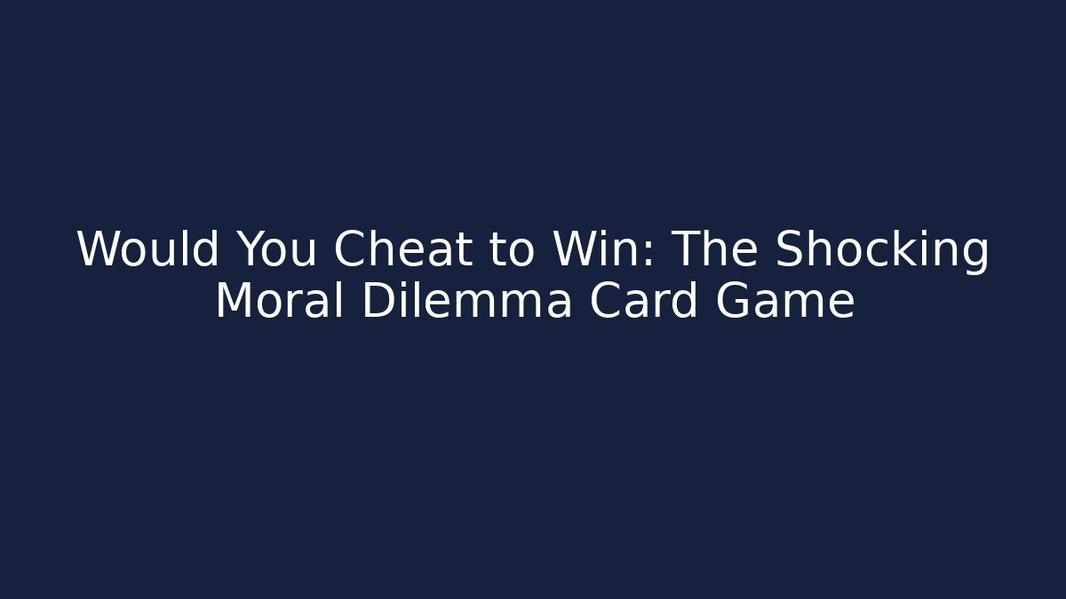 Would You Cheat to Win: The Shocking Moral Dilemma Card Game - Critter Realm