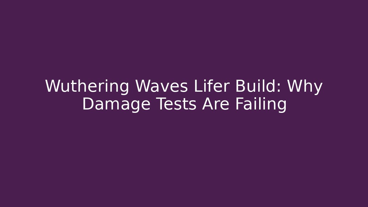 Wuthering Waves Lifer Build: Why Damage Tests Are Failing - Critter Realm