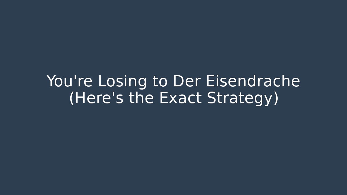 You're Losing to Der Eisendrache (Here's the Exact Strategy)