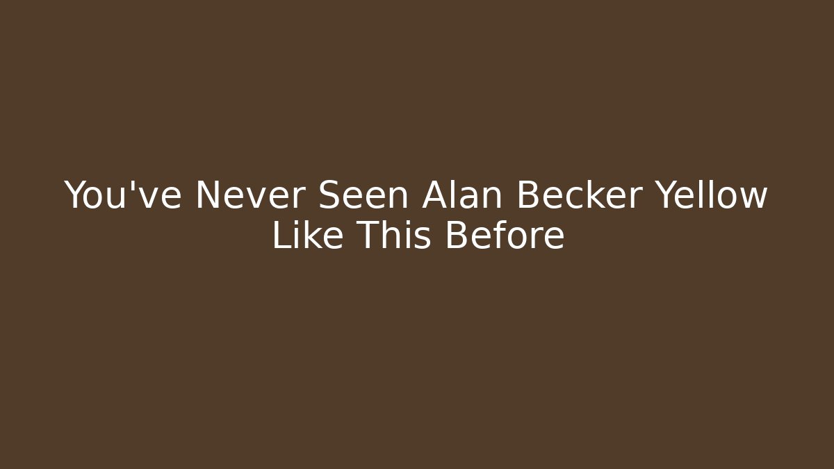 You've Never Seen Alan Becker Yellow Like This Before - Critter Realm