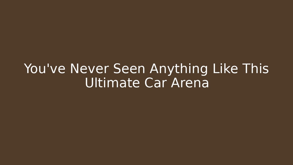 You've Never Seen Anything Like This Ultimate Car Arena