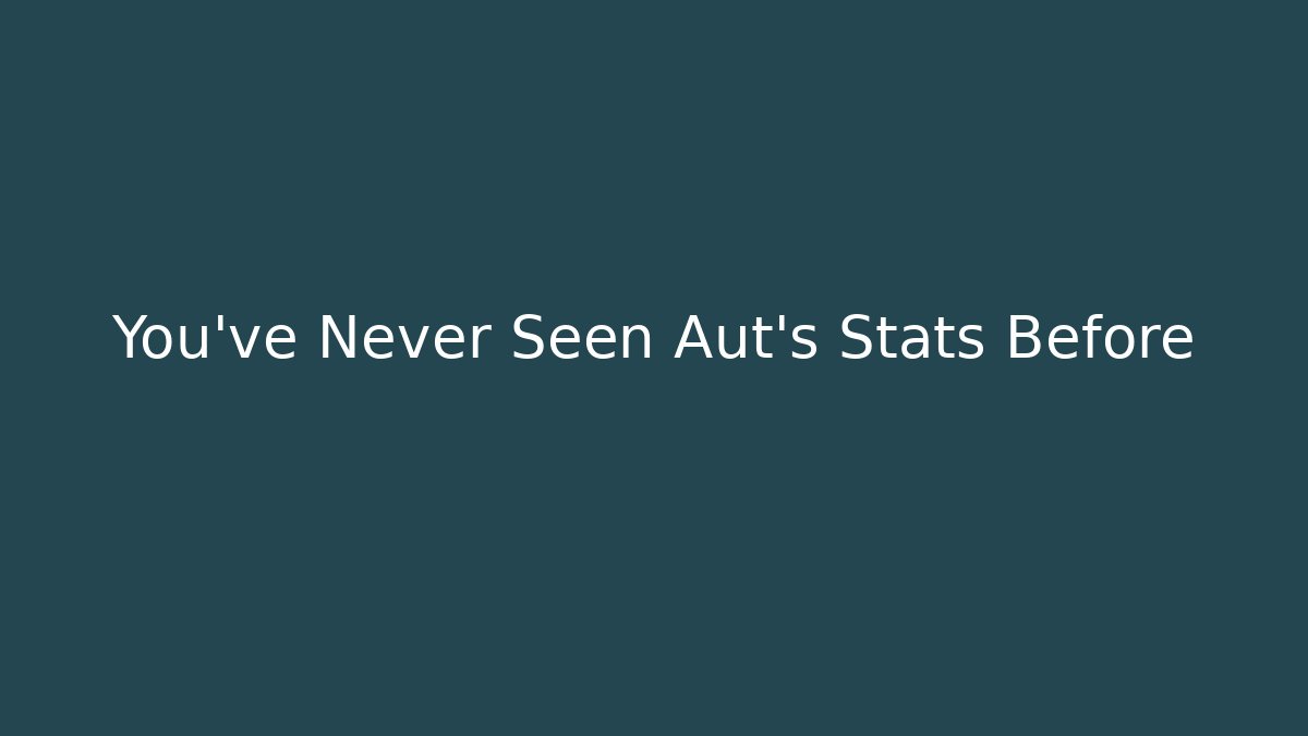 You've Never Seen Aut's Stats Before