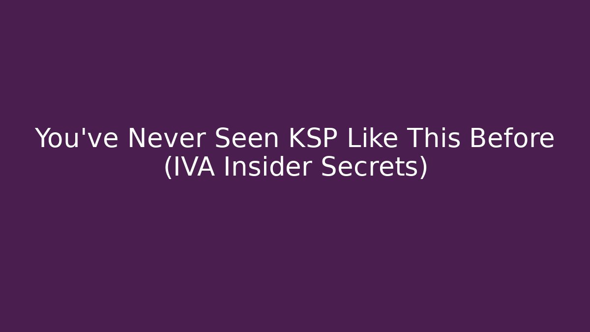 You've Never Seen KSP Like This Before (IVA Insider Secrets)