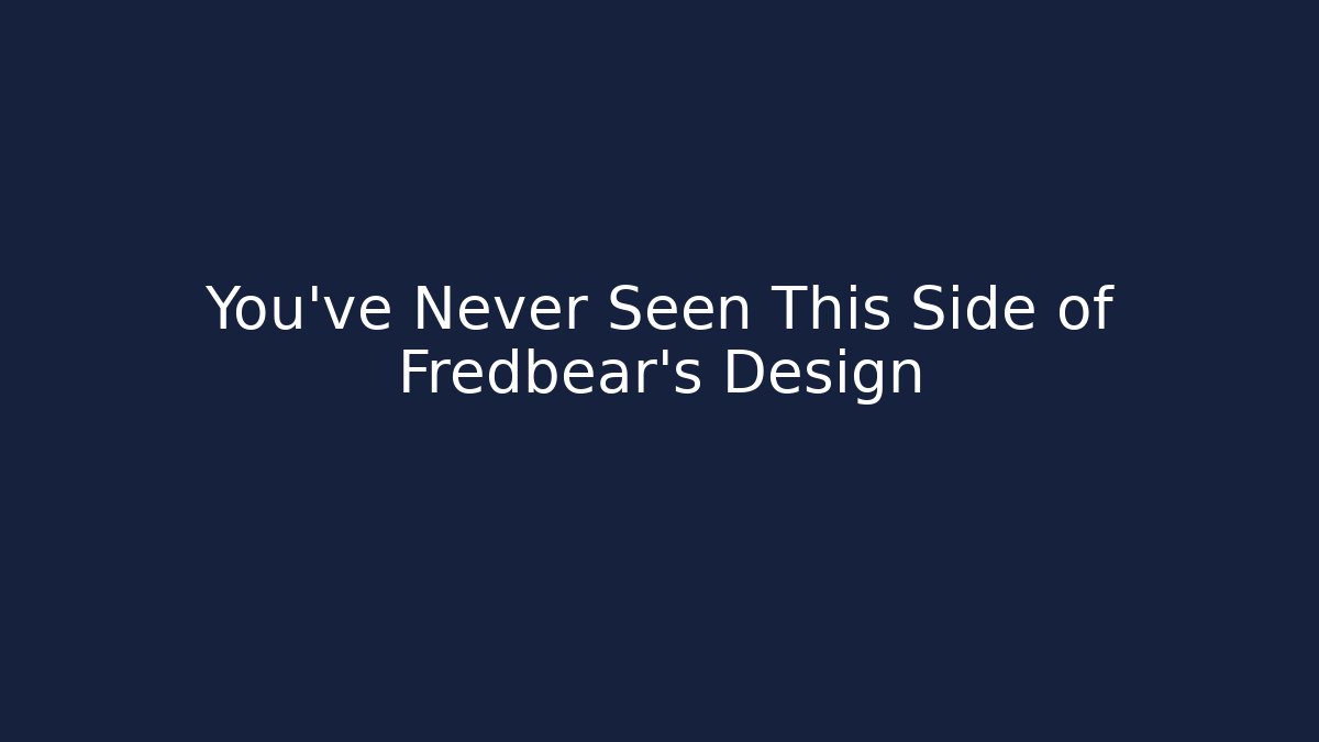 You've Never Seen This Side of Fredbear's Design
