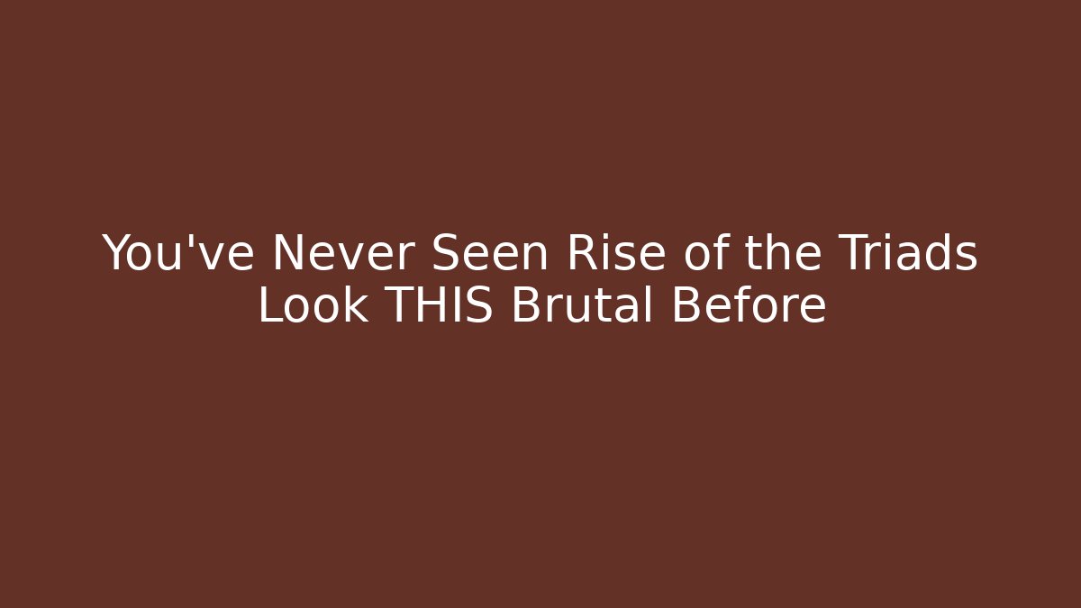 You’ve Never Seen Rise of the Triads Look THIS Brutal Before