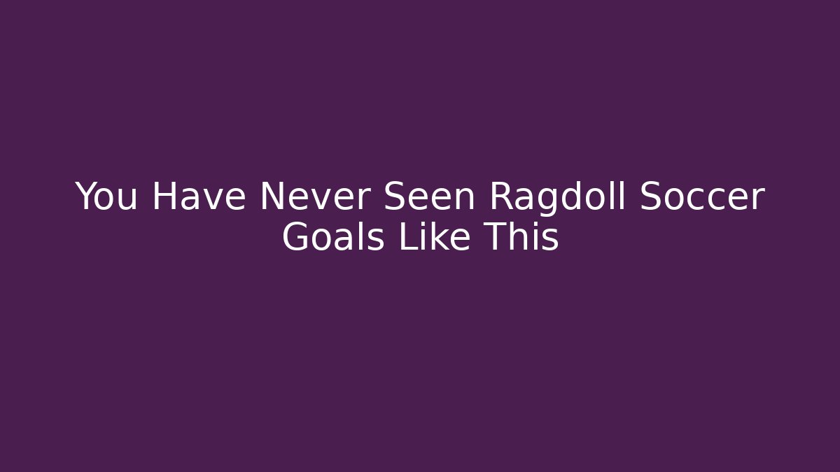 You Have Never Seen Ragdoll Soccer Goals Like This