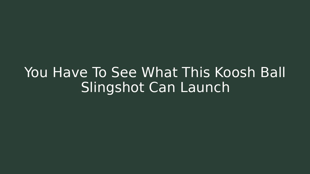You Have To See What This Koosh Ball Slingshot Can Launch
