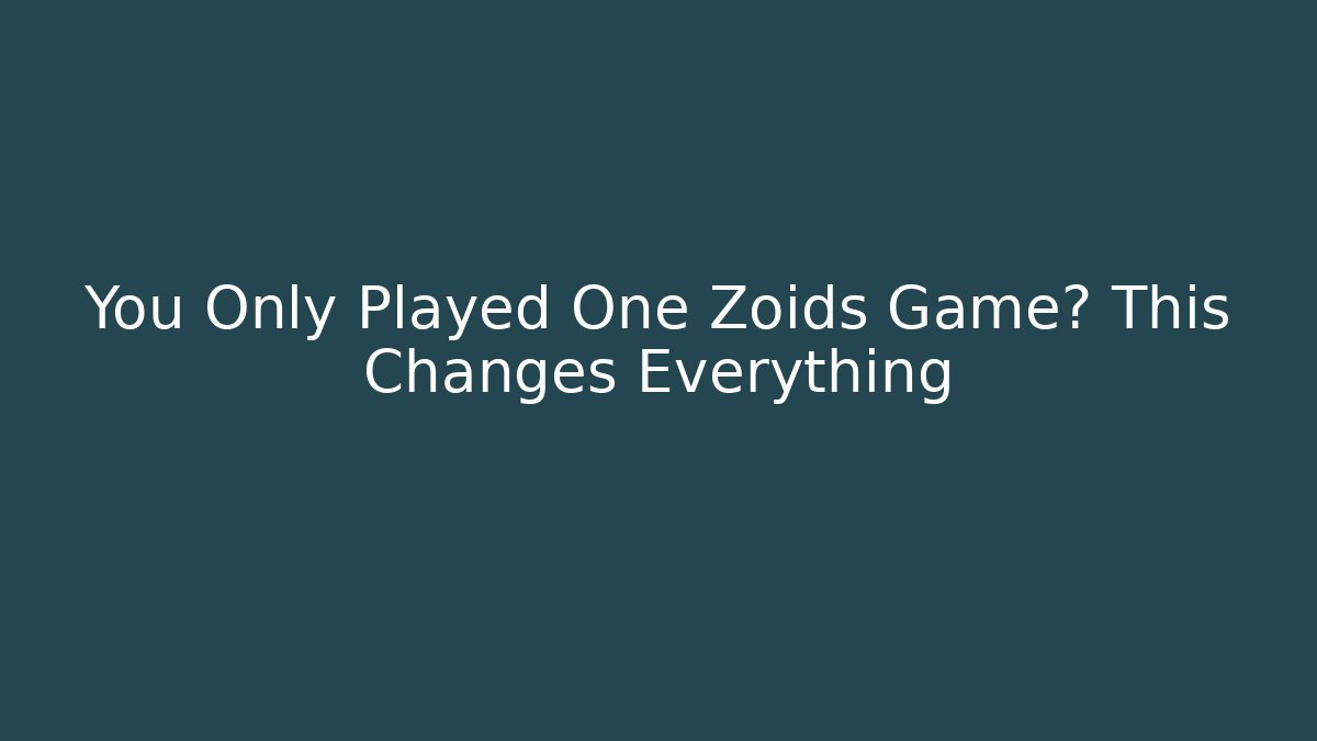 You Only Played One Zoids Game? This Changes Everything - Critter Realm