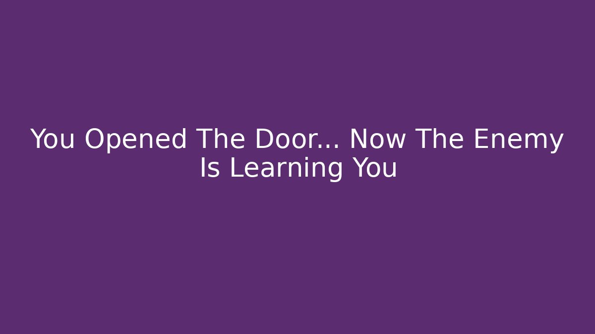You Opened The Door… Now The Enemy Is Learning You - Critter Realm