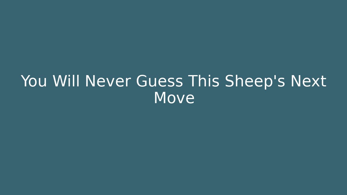 You Will Never Guess This Sheep's Next Move - Critter Realm