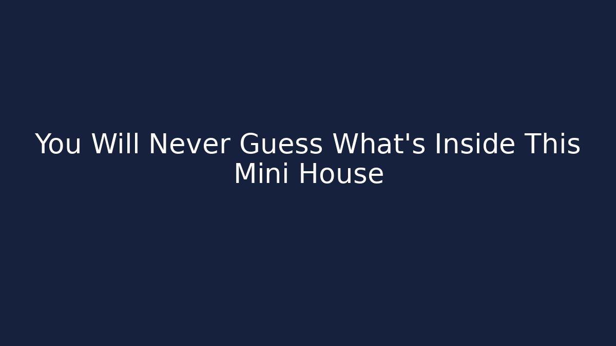 You Will Never Guess What's Inside This Mini House