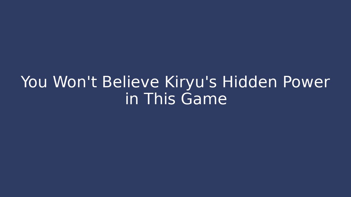 You Won't Believe Kiryu's Hidden Power in This Game