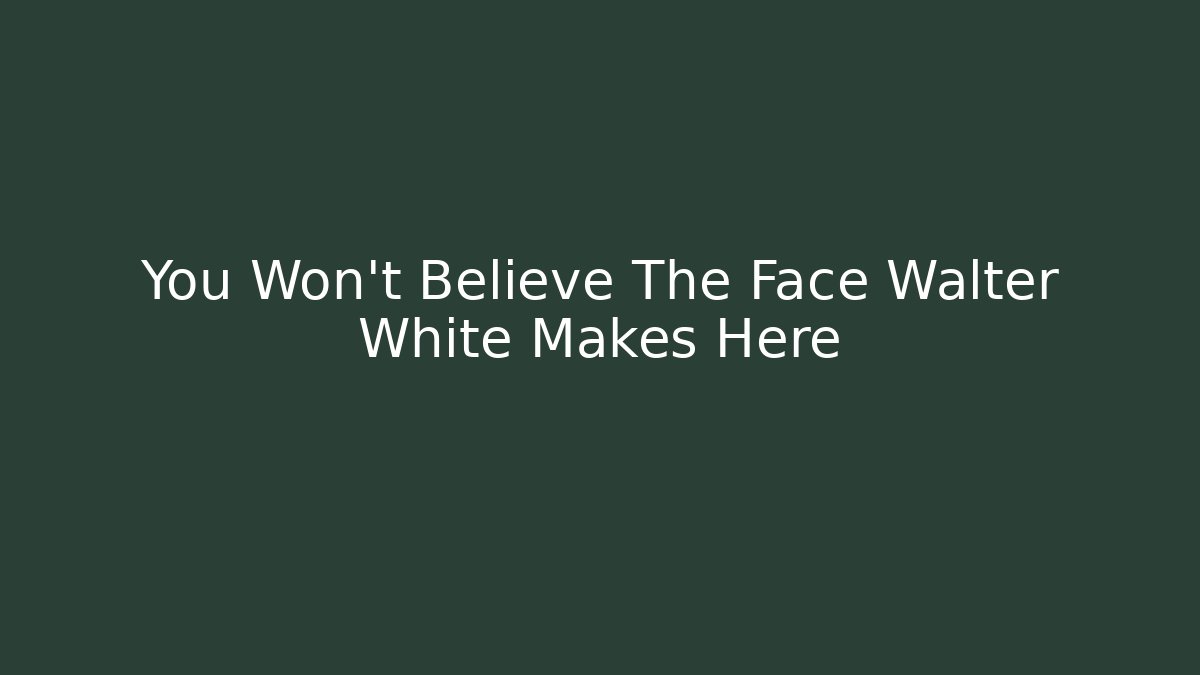 You Won't Believe The Face Walter White Makes Here