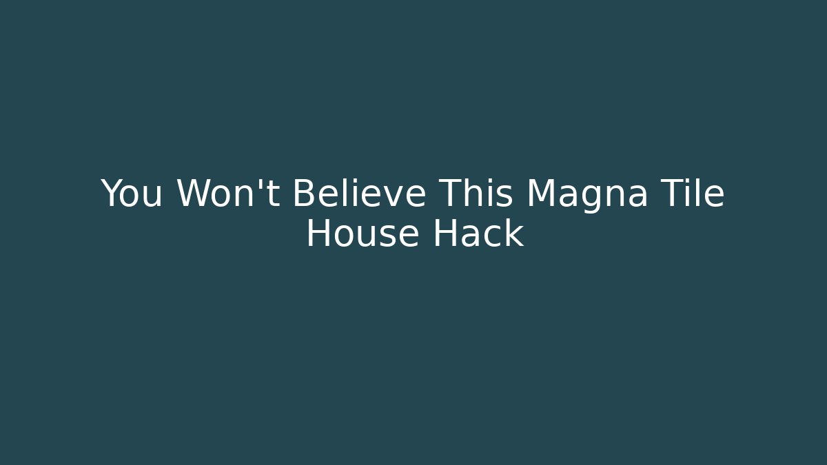 You Won't Believe This Magna Tile House Hack