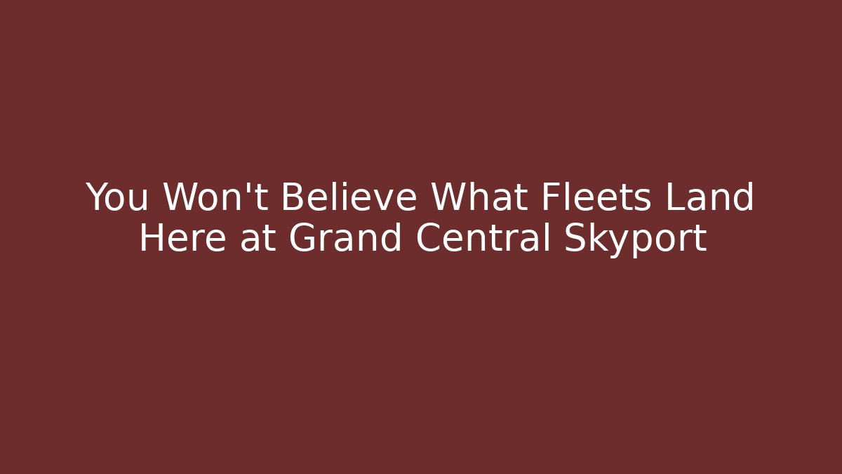 You Won't Believe What Fleets Land Here at Grand Central Skyport