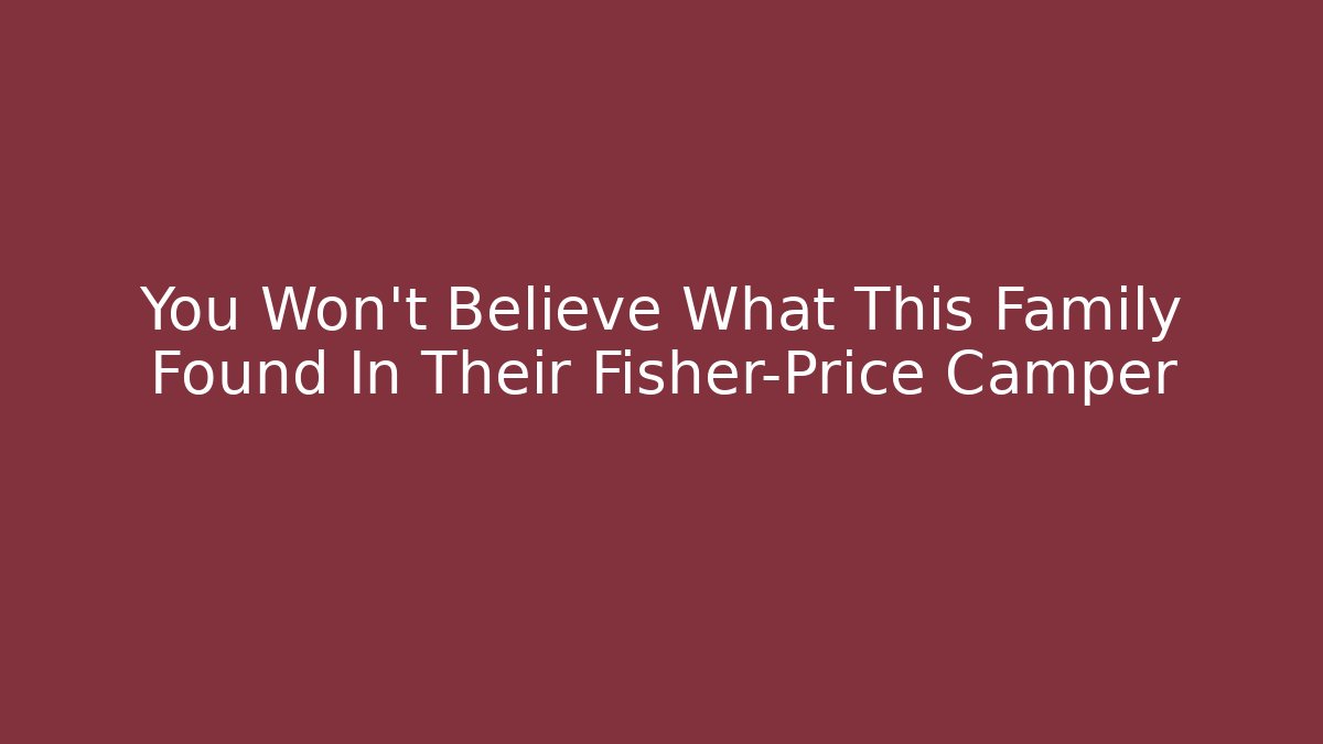 You Won't Believe What This Family Found In Their Fisher-Price Camper