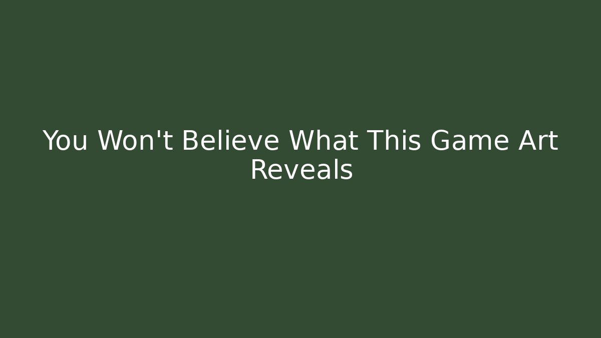 You Won't Believe What This Game Art Reveals - Critter Realm