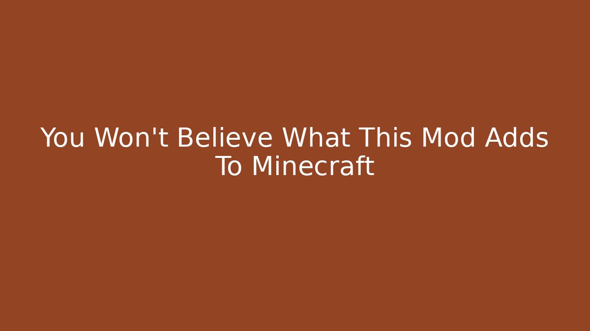 You Won't Believe What This Mod Adds To Minecraft - Critter Realm
