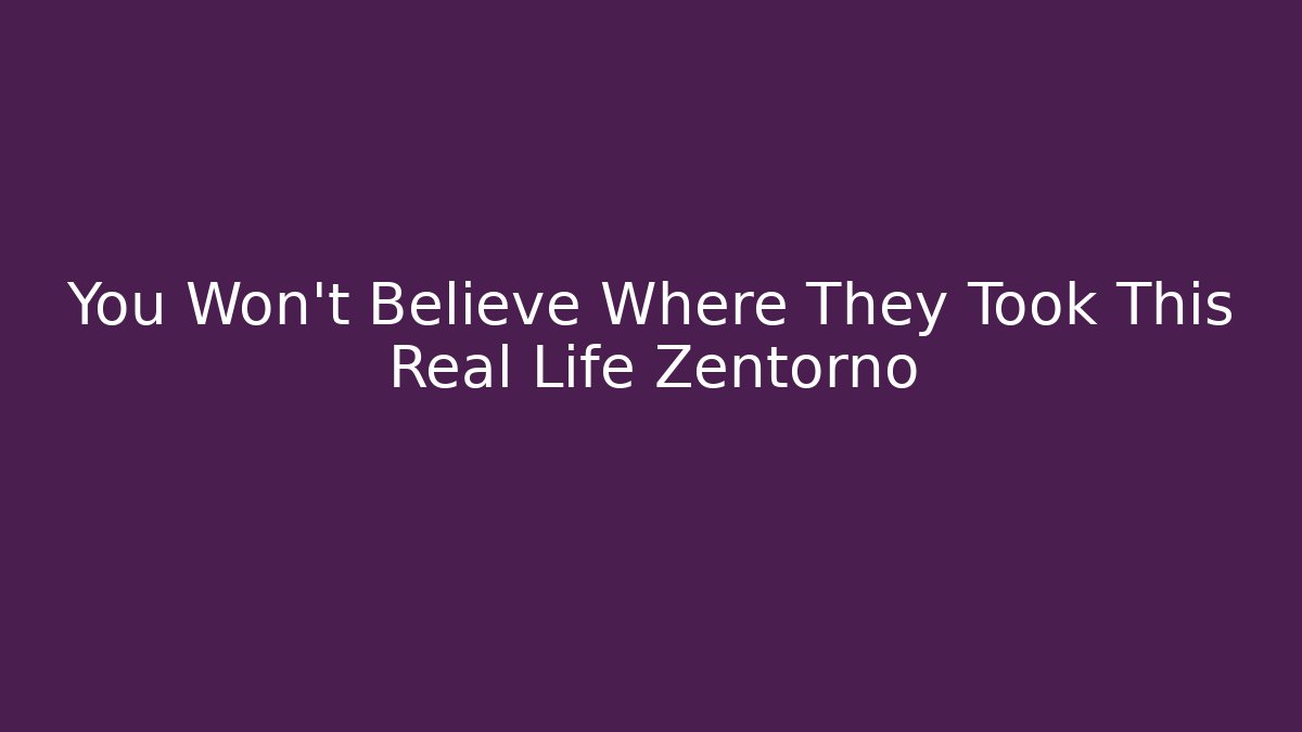 You Won't Believe Where They Took This Real Life Zentorno