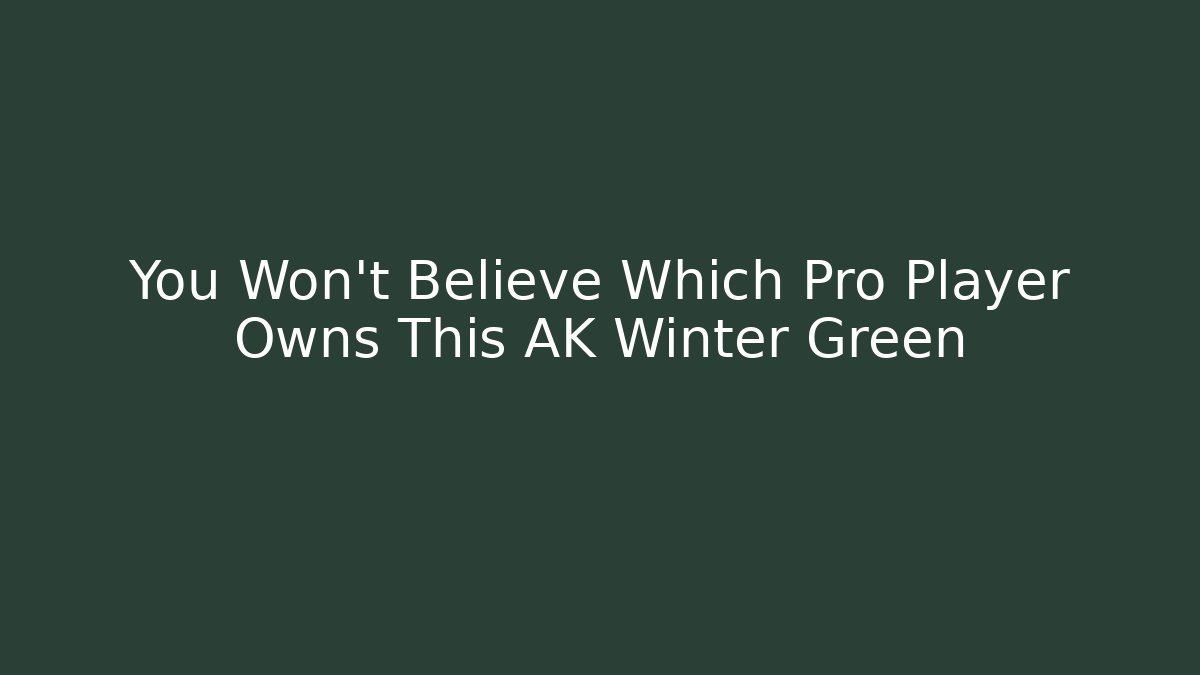 You Won't Believe Which Pro Player Owns This AK Winter Green