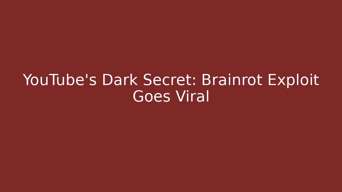 YouTube's Dark Secret: Brainrot Exploit Goes Viral