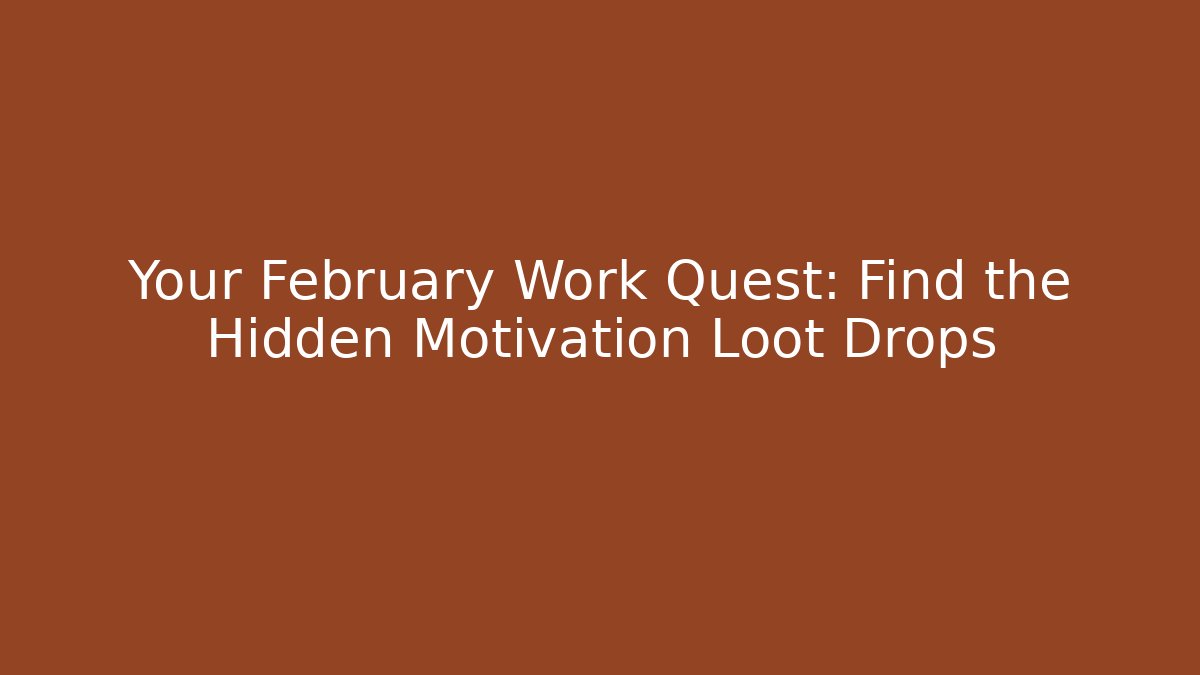 Your February Work Quest: Find the Hidden Motivation Loot Drops