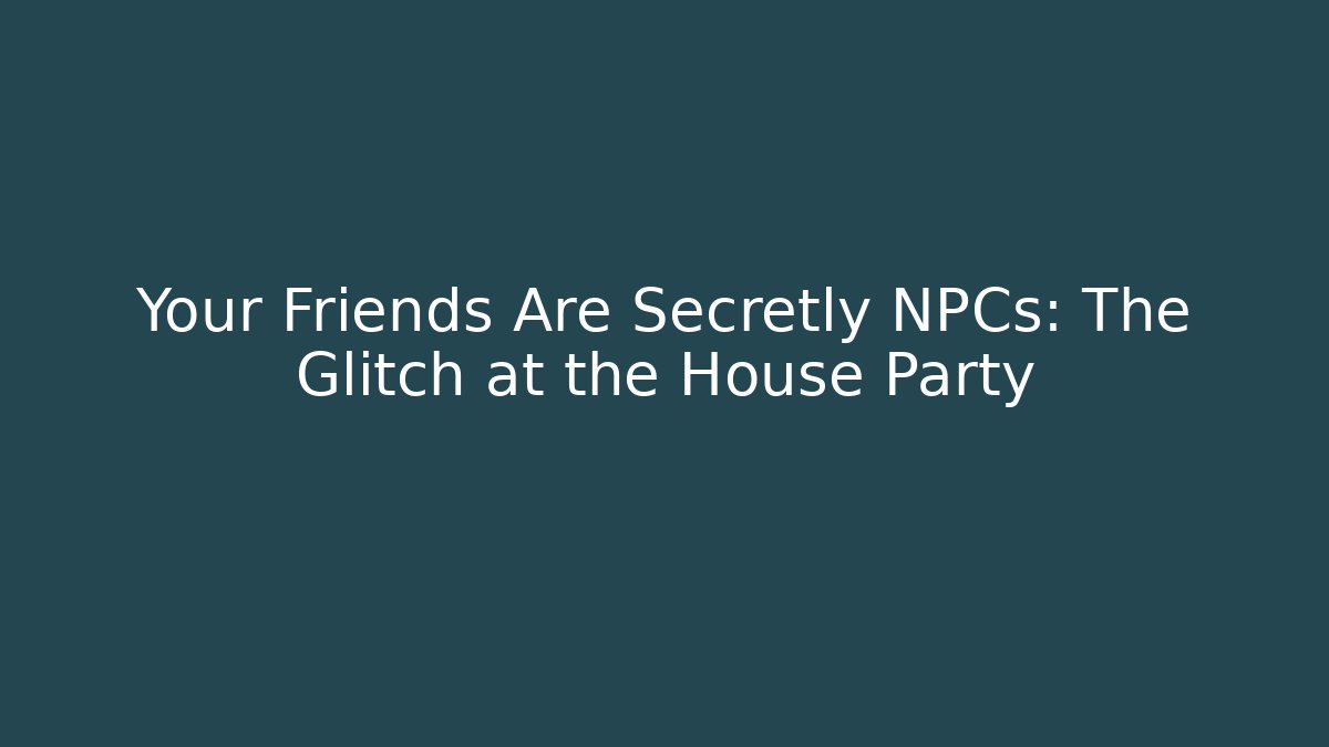 Your Friends Are Secretly NPCs: The Glitch at the House Party