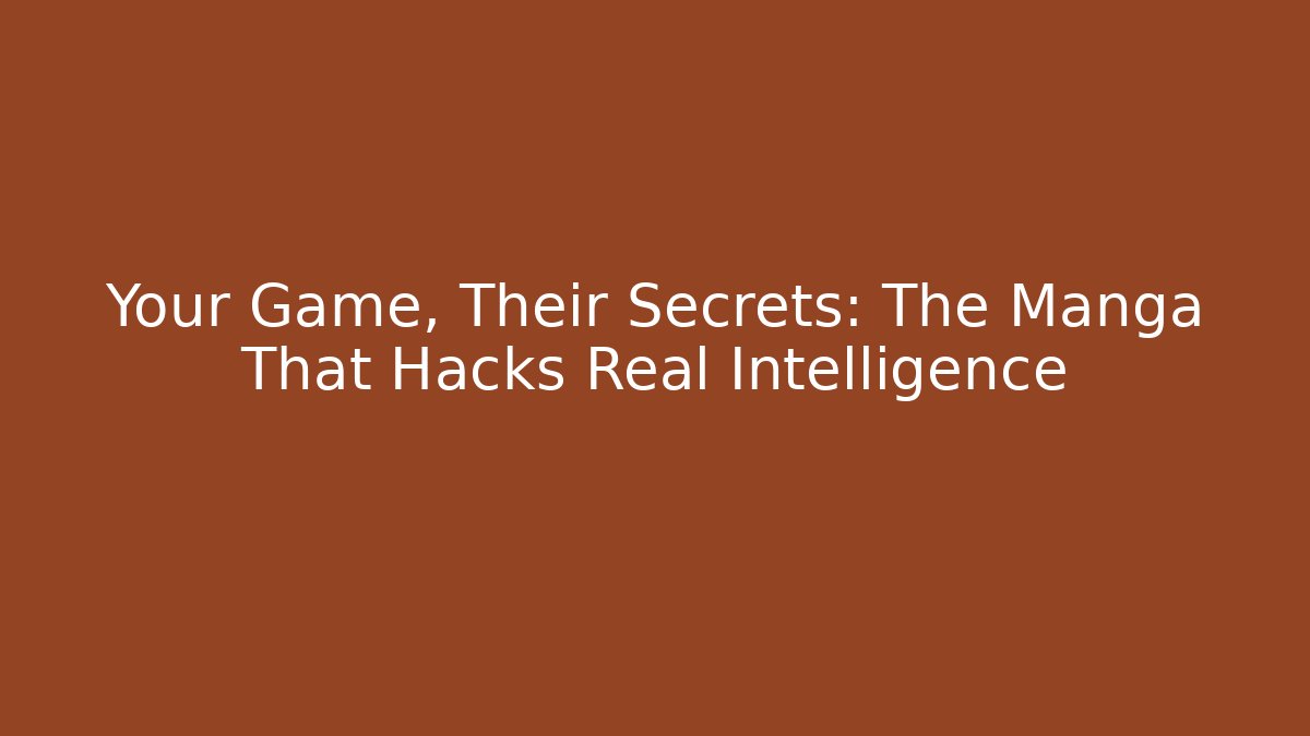 Your Game, Their Secrets: The Manga That Hacks Real Intelligence