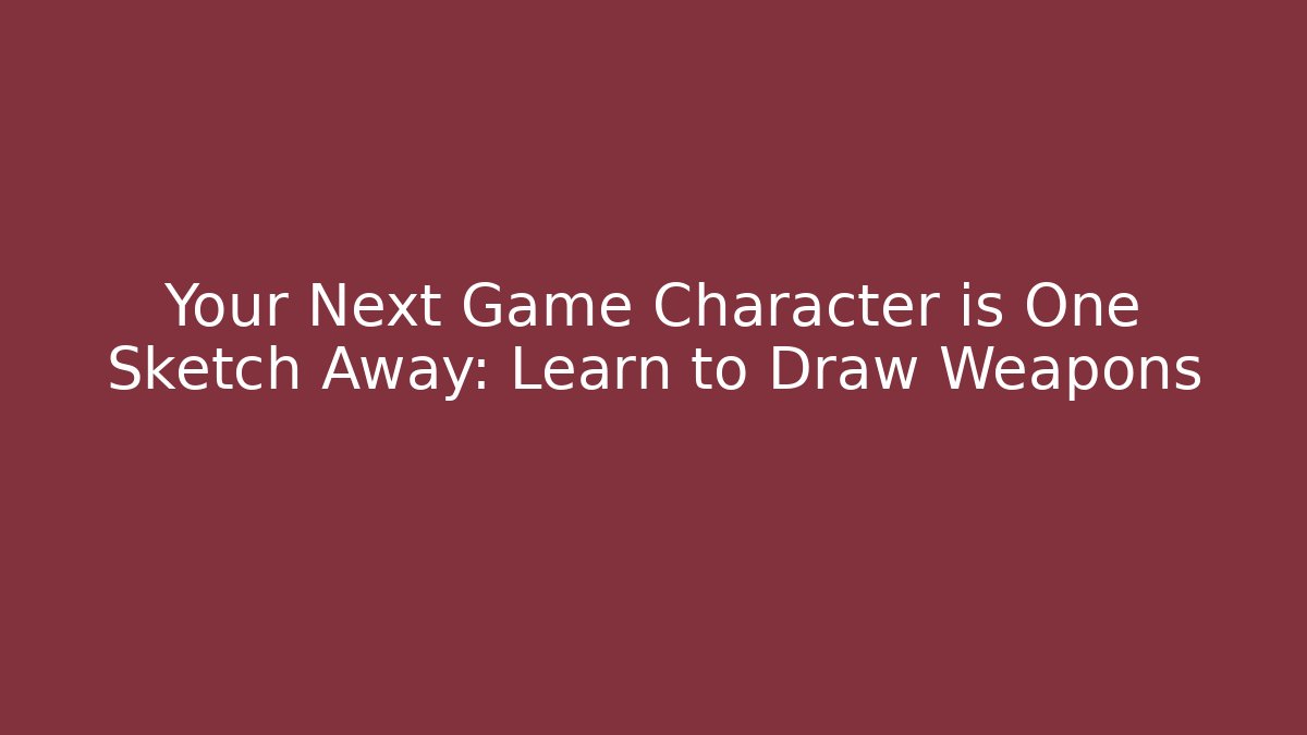 Your Next Game Character is One Sketch Away: Learn to Draw Weapons