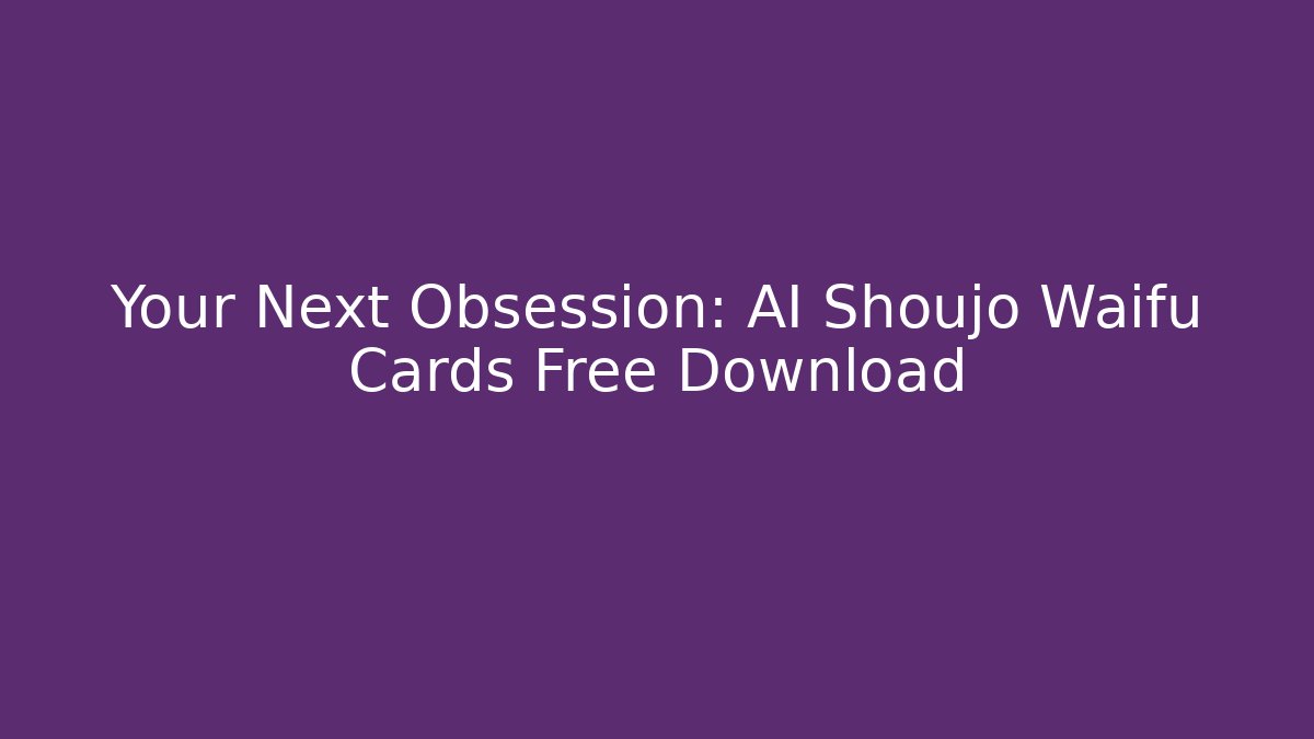 Your Next Obsession: AI Shoujo Waifu Cards Free Download