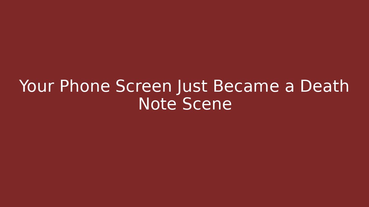 Your Phone Screen Just Became a Death Note Scene