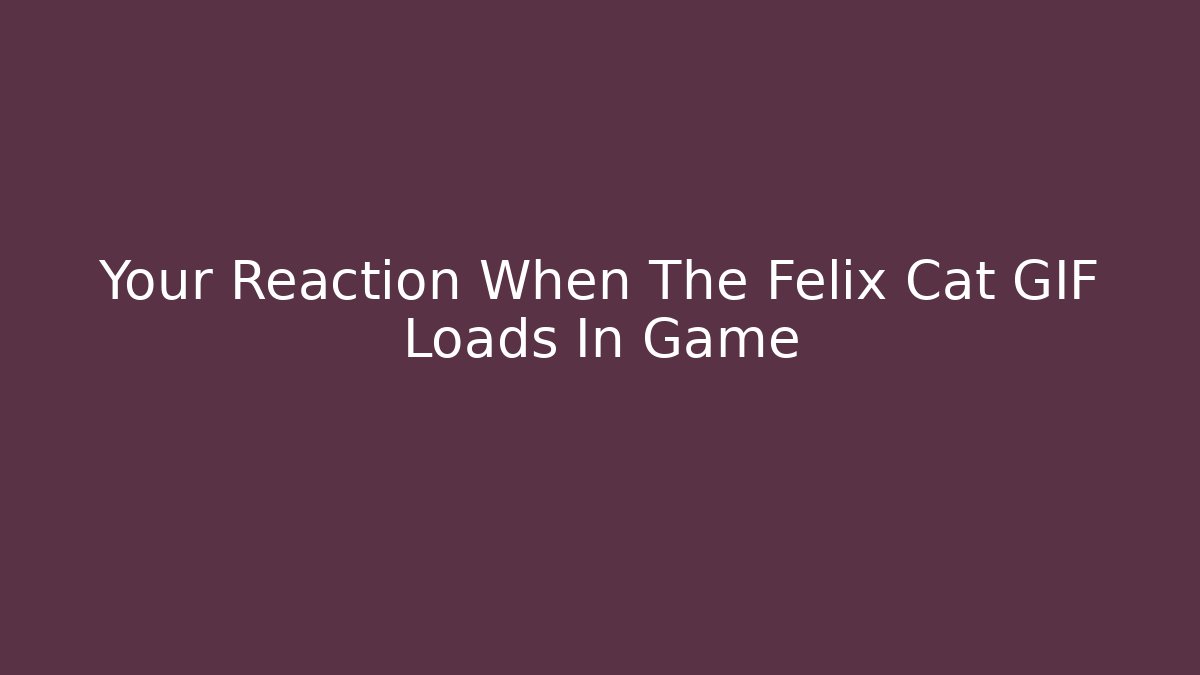 Your Reaction When The Felix Cat GIF Loads In Game