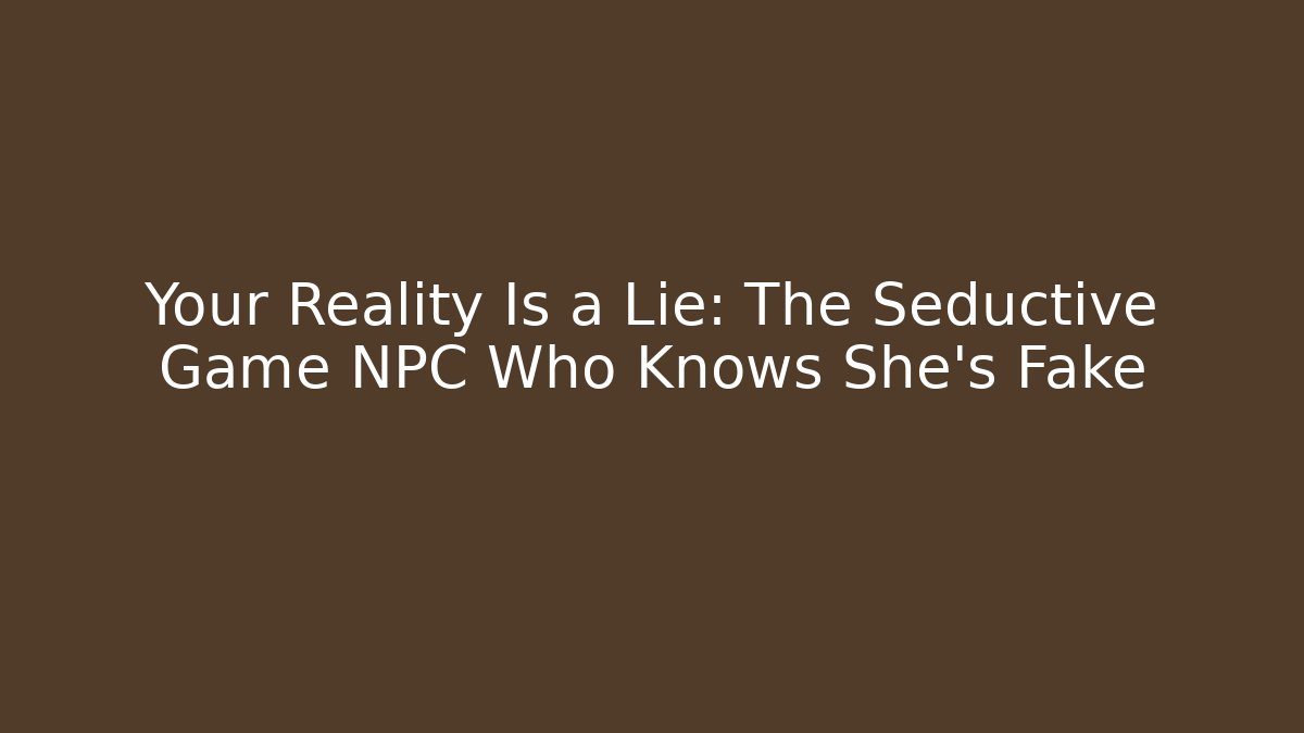 Your Reality Is a Lie: The Seductive Game NPC Who Knows She's Fake