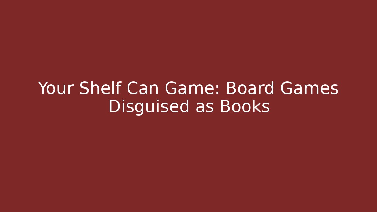 Your Shelf Can Game: Board Games Disguised as Books