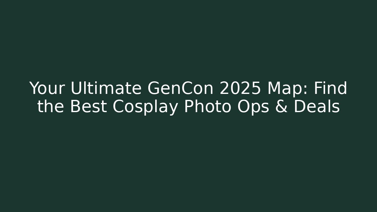 Your Ultimate GenCon 2025 Map: Find the Best Cosplay Photo Ops & Deals