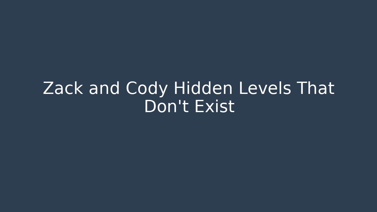 Zack and Cody Hidden Levels That Don't Exist - Critter Realm