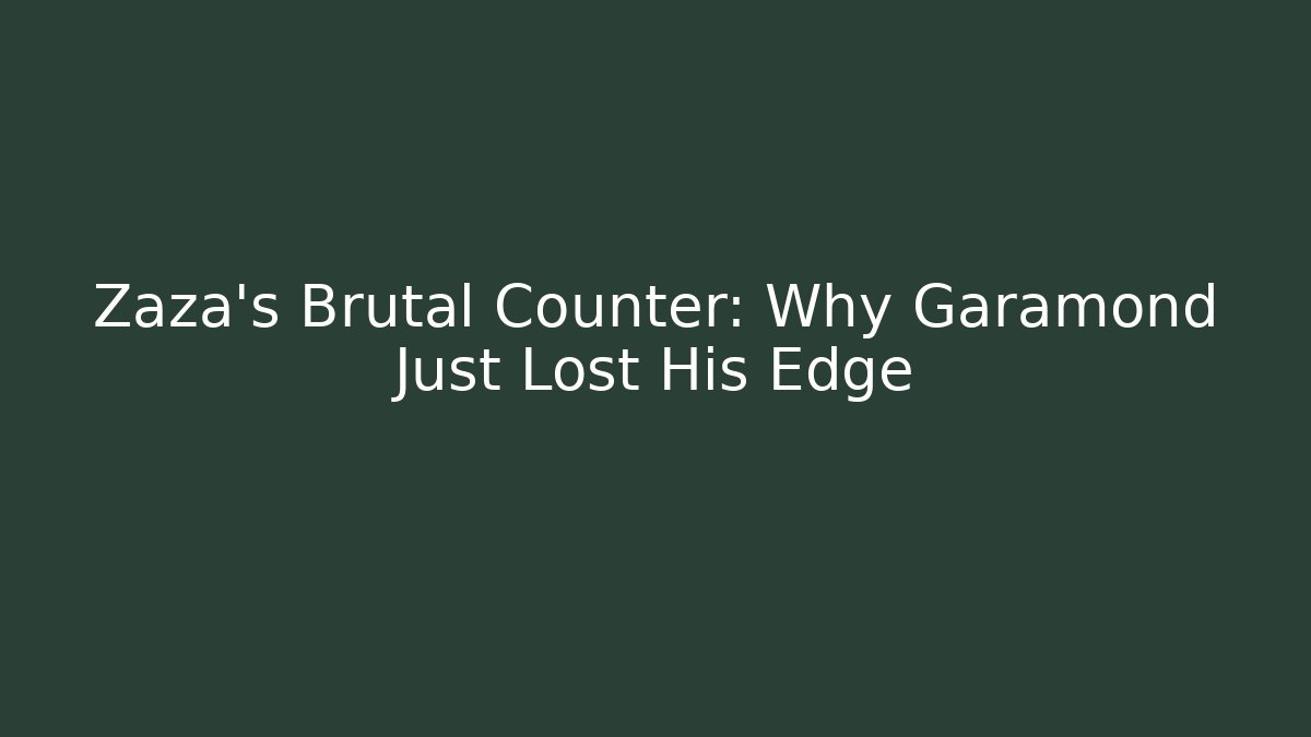 Zaza's Brutal Counter: Why Garamond Just Lost His Edge - Critter Realm