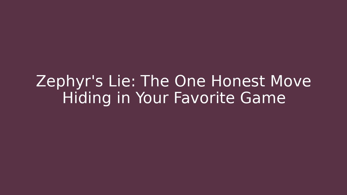 Zephyr’s Lie: The One Honest Move Hiding in Your Favorite Game