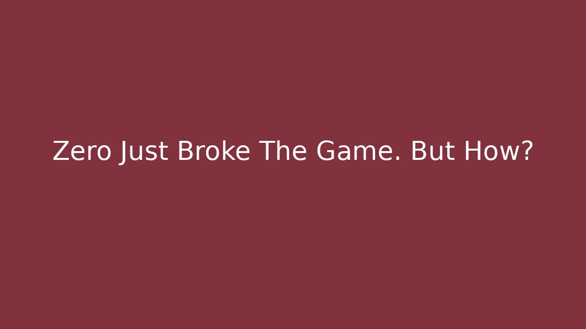 Zero Just Broke The Game. But How? - Critter Realm