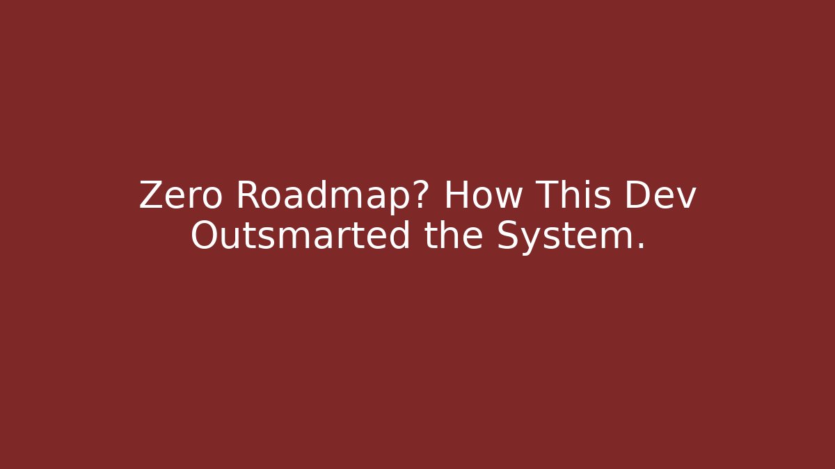 Zero Roadmap? How This Dev Outsmarted the System. - Critter Realm