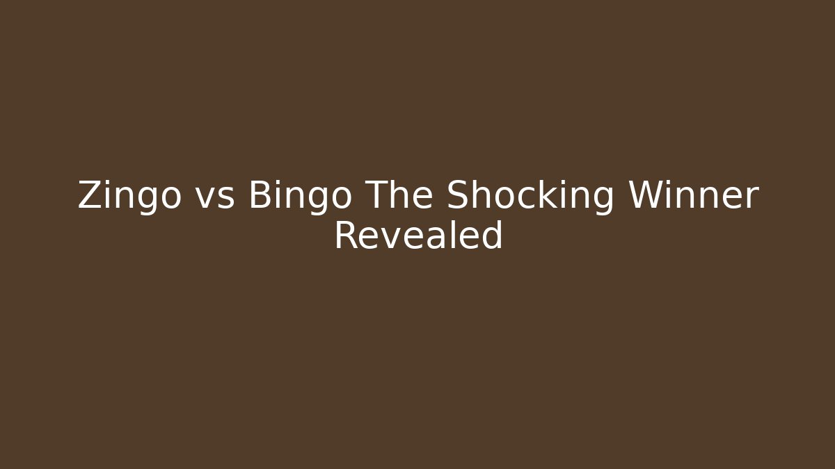 Zingo vs Bingo The Shocking Winner Revealed - Critter Realm