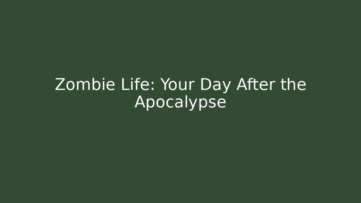 Zombie Life: Your Day After the Apocalypse