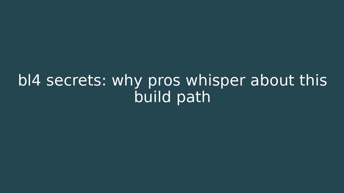 bl4 secrets: why pros whisper about this build path
