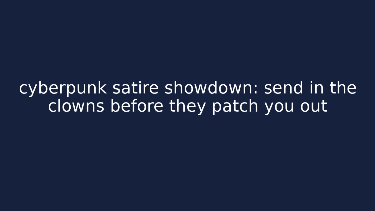 cyberpunk satire showdown: send in the clowns before they patch you out
