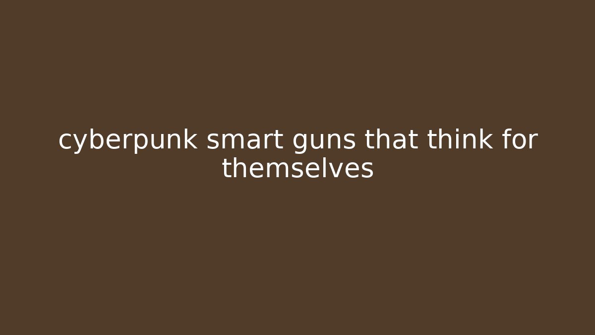 cyberpunk smart guns that think for themselves